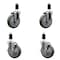 Service Caster 5'' Gray Poly Wheel Swivel 1-3/8'' Expanding Stem Caster Set 2 Brakes, 4PK SCC-EX20S514-PPUB-2-TLB-2-138 - alternate 1